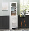 White Freestanding Tall Cabinet with Single Doors and Drawers Y289622