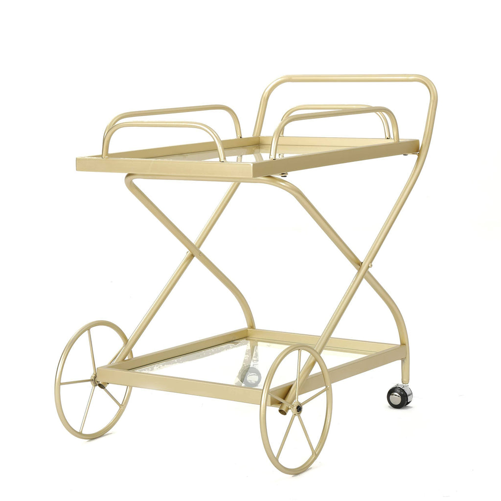 Gold Iron and Glass Bar Cart G335201