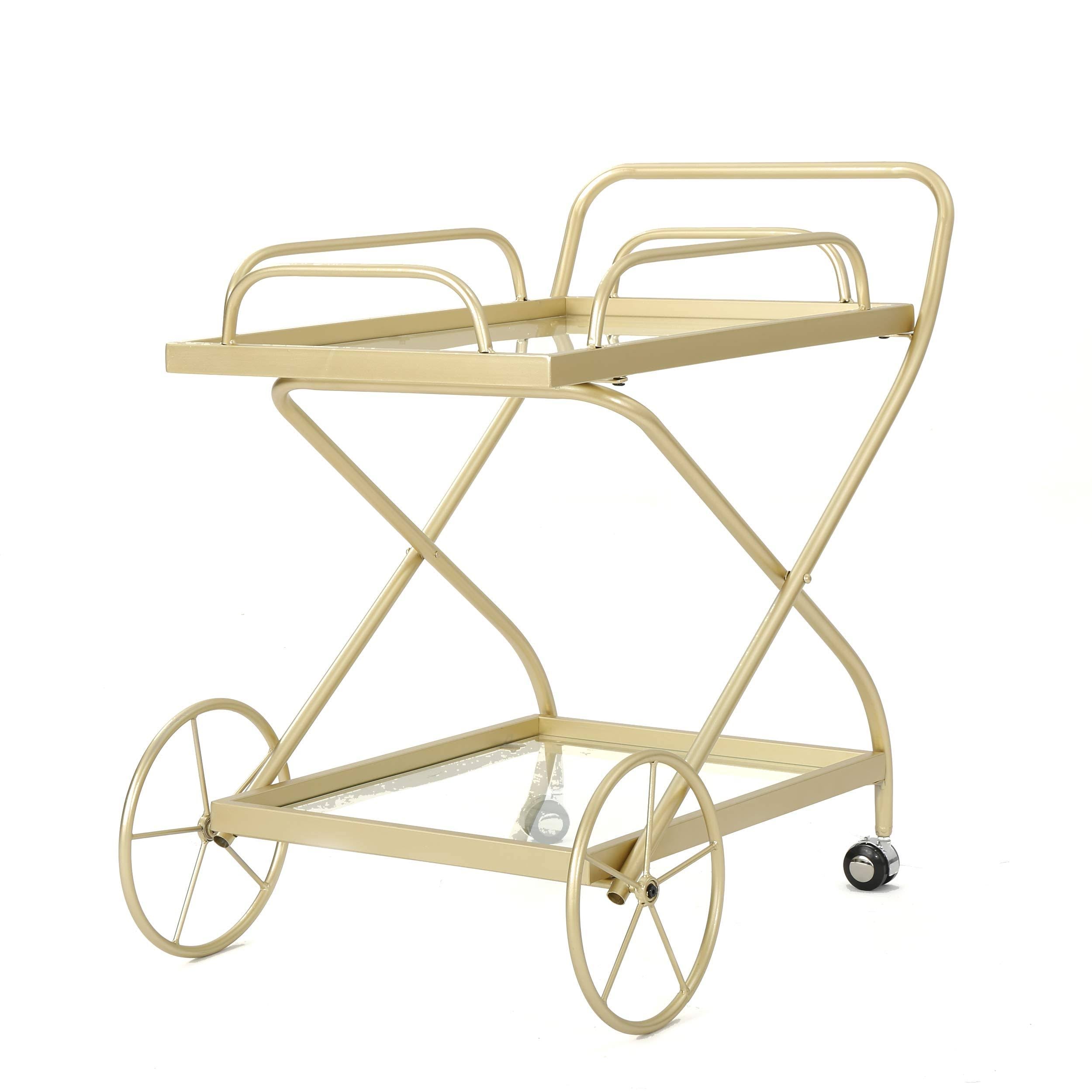 Gold Iron and Glass Bar Cart G335201