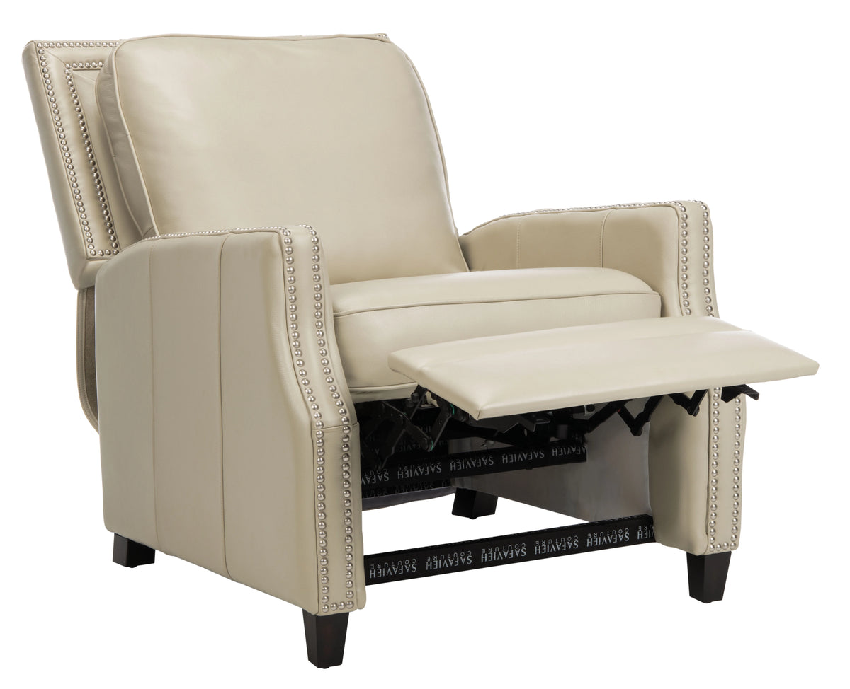 Cream Leather Recliner Q721