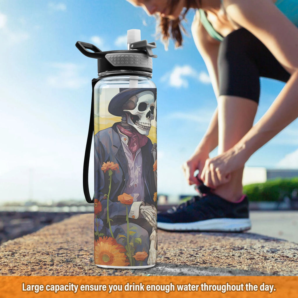 32oz Tritan Leakproof Clear Sports Water Bottle with Straw H354