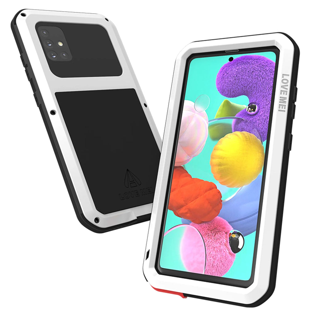White Shockproof Armor Hybrid Phone Case for Samsung Galaxy A71 P4305