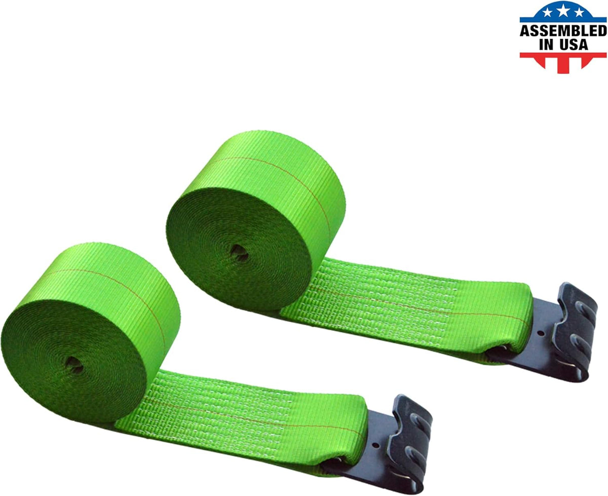 Red Tie Down Straps (Pack of 4) 4 x 40' Heavy Duty with Flat Hooks D91410