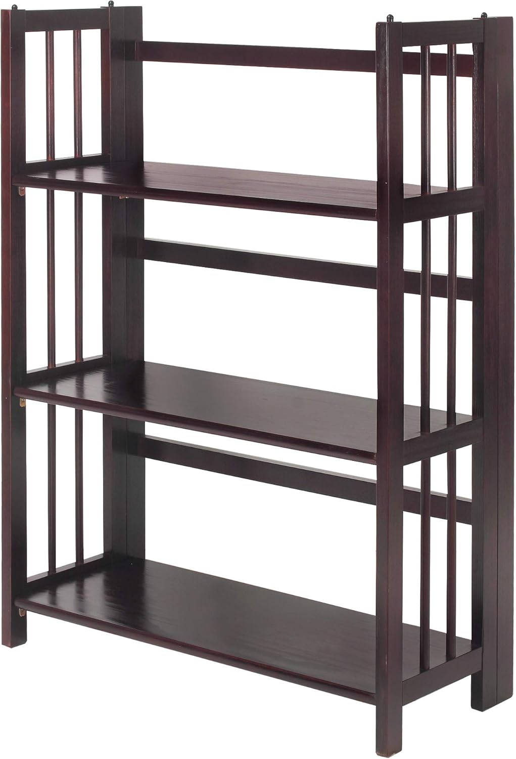3-Shelf Folding Stackable Bookcase, Mahogany Q22663
