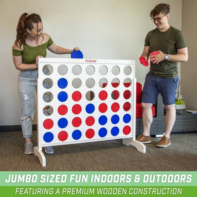 Giant Portable 4 in A Row Game White Finish with Carry Bag O5394