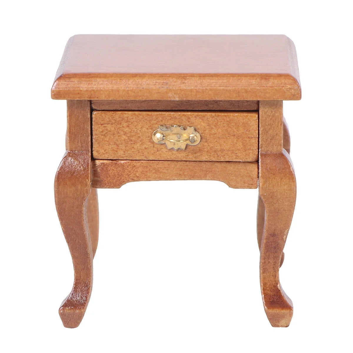 1:12 Walnut Color Wooden Bedside Table Miniature Furniture L134923