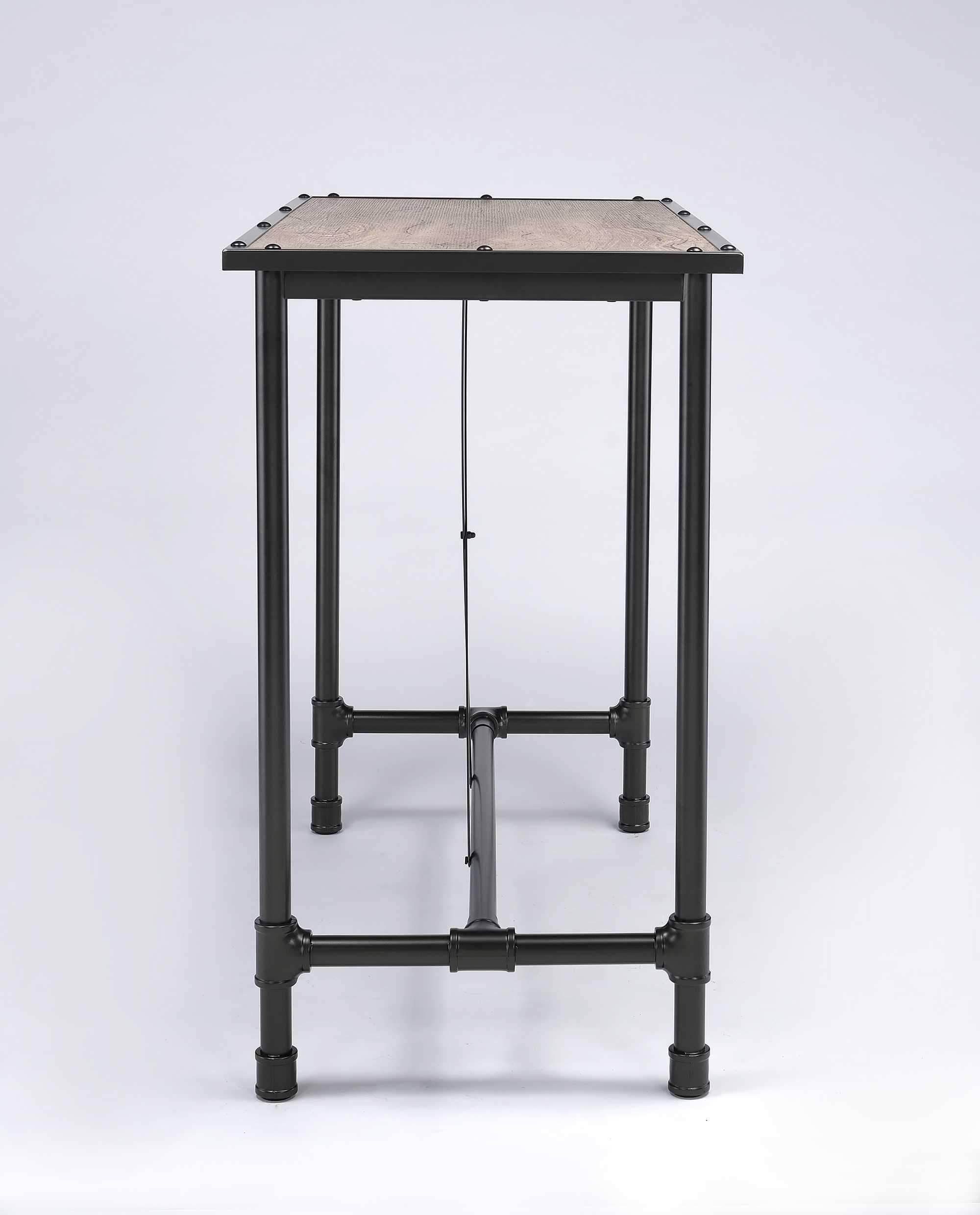 Oak and Black Bar Table T501108