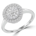 0.25 CTW Round Diamond Halo Cluster Engagement Ring in 10K White Gold P819583