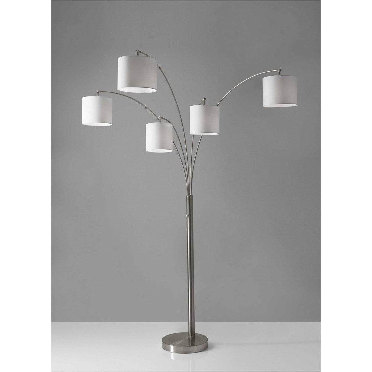 Brushed Steel Metal 5-Arm Arc Lamp V534