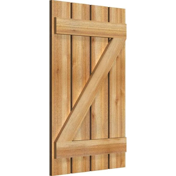 Board-n-Batten Shutters with Z-Bar, Rough Sawn Western Red Cedar W25875