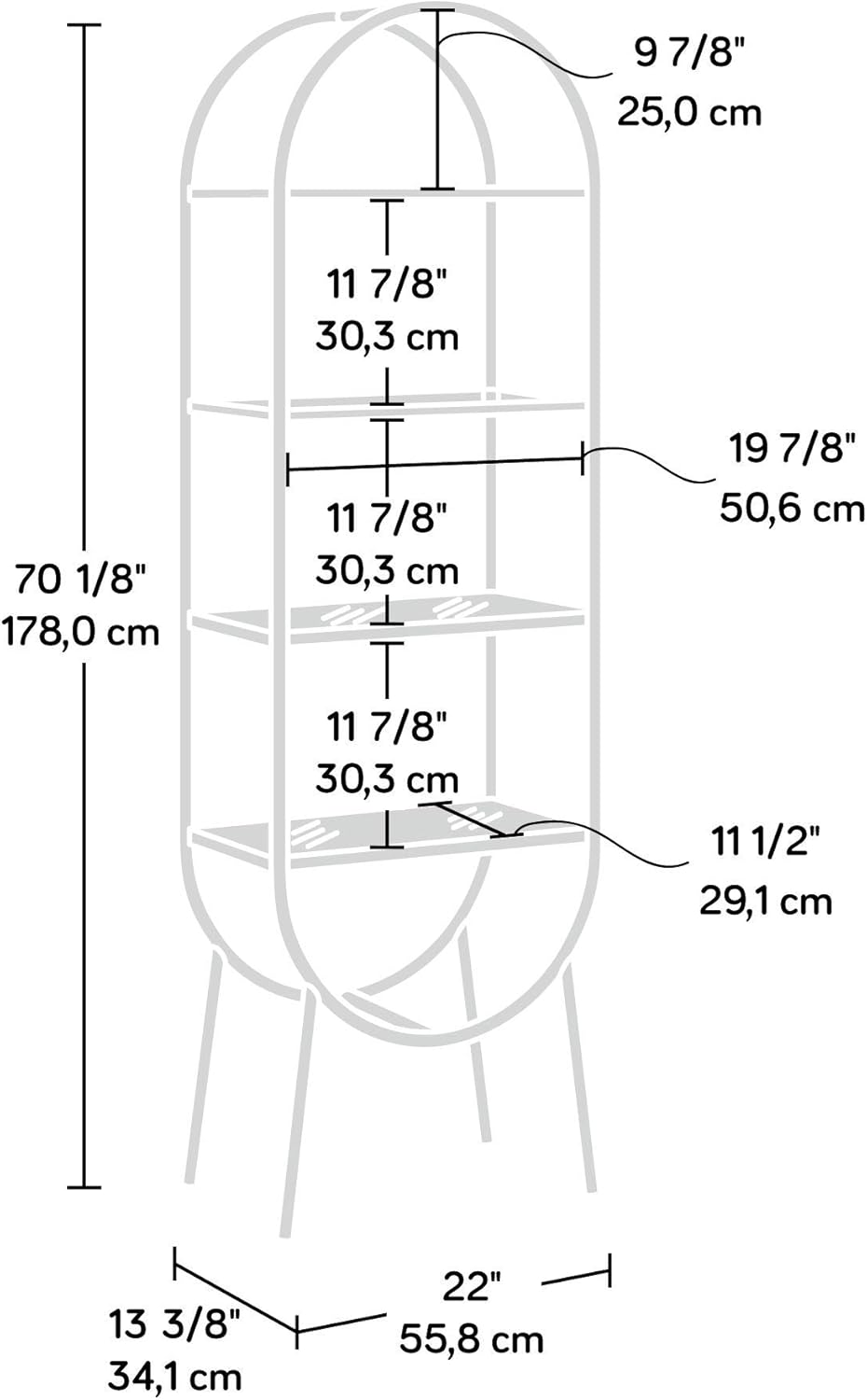Black Open Shelving Z1566