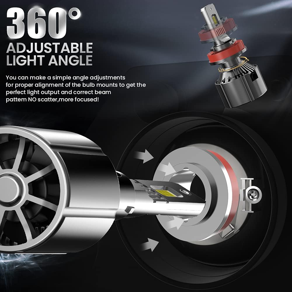 H11 LED Headlight Bulbs 6500K Cold White Conversion Kit Pack of 2 K939