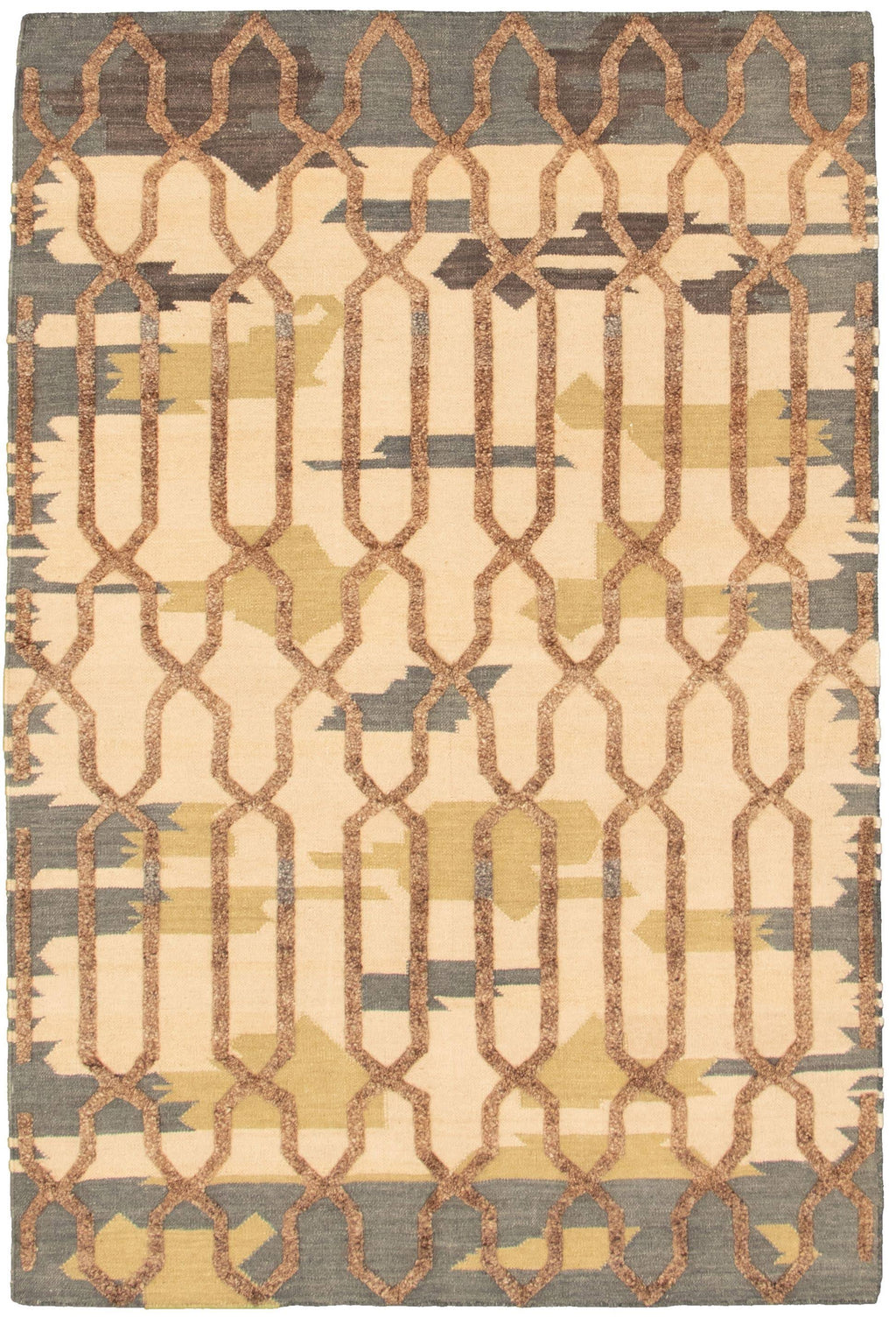 Ivory Wool Kilim Rug B176442