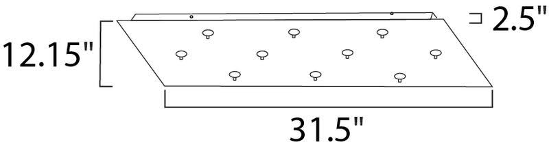 Polished Chrome LED 10 Light Canopy J806