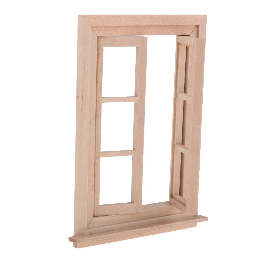 6 Pane Unpainted Wood Double Window Frame DIY Kits W924