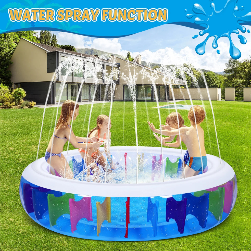 Inflatable PVC Pool with Sprinkler 180 x 180 x 40 cm K77012