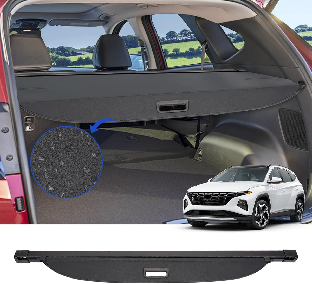 Retractable Rear Trunk Security Cover for Hyundai Tucson 2022 R9338