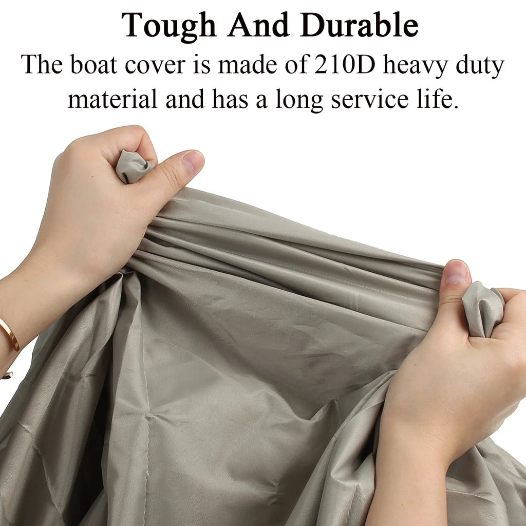 210D Trailerable Boat Cover for 20-22ft Boat, Heavy Duty Waterproof, Beige G420