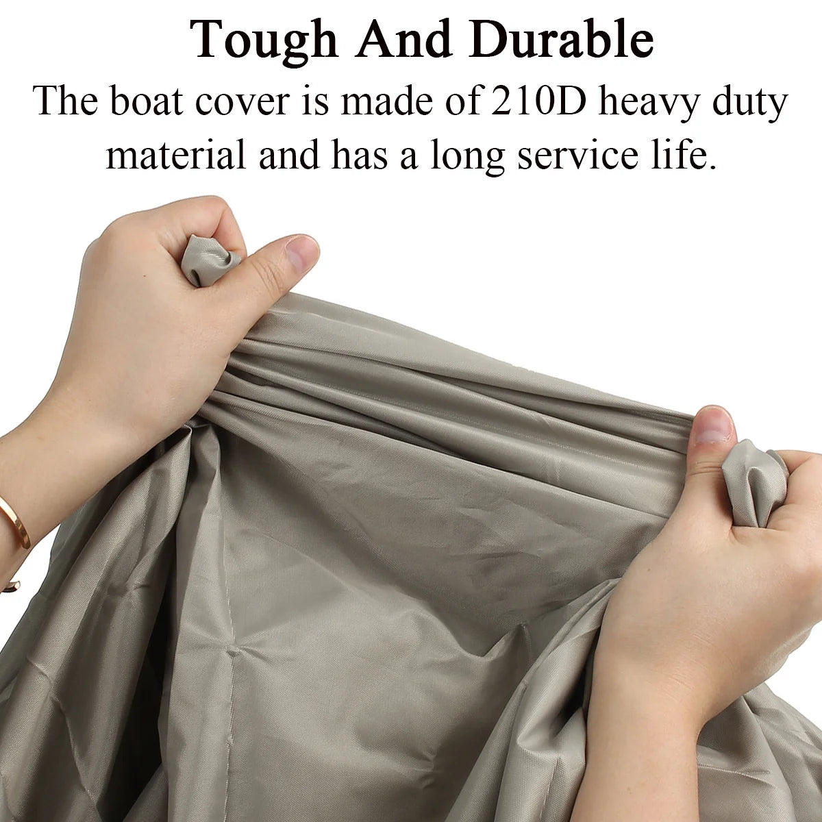 210D Trailerable Boat Cover for 20-22ft Boat, Heavy Duty Waterproof, Beige G420