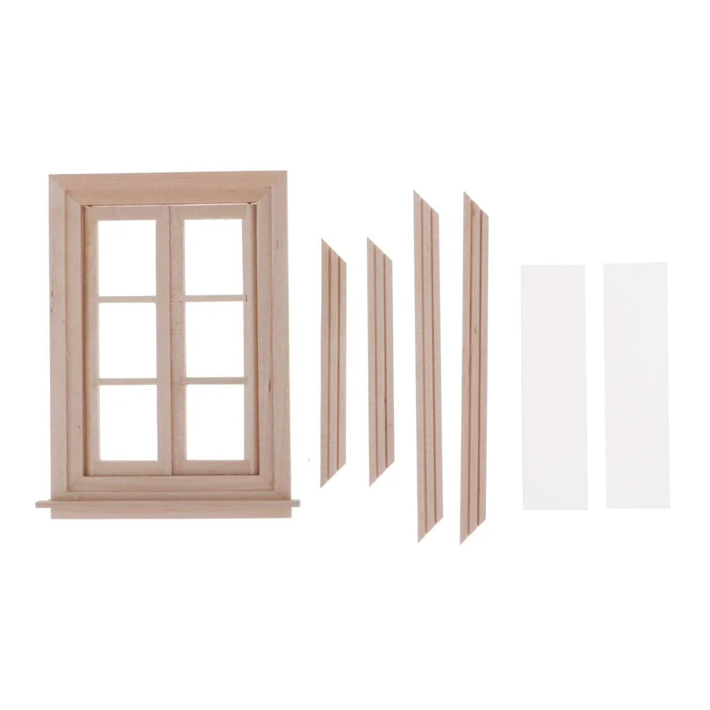 6 Pane Unpainted Wood Double Window Frame DIY Kits W924