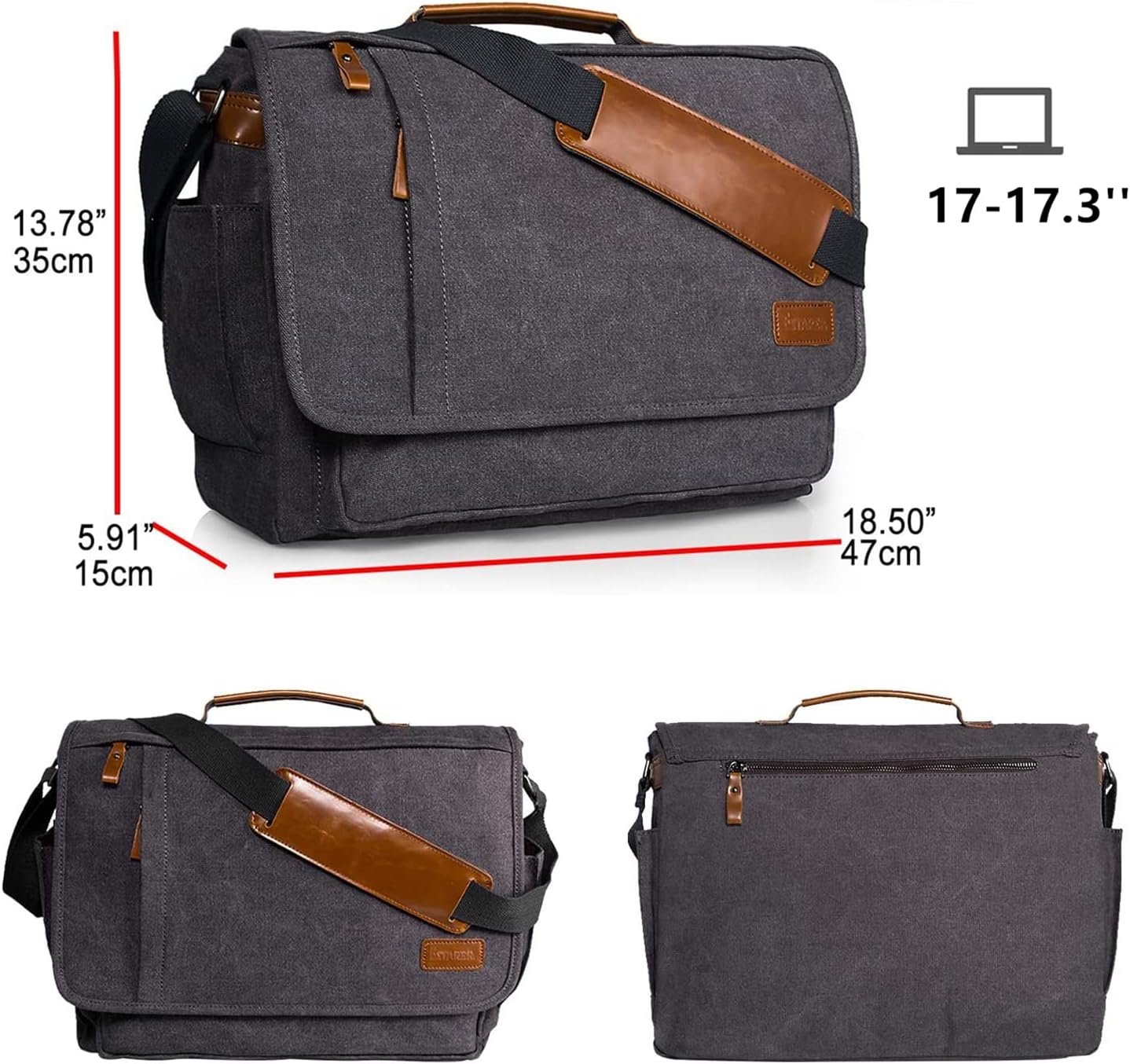 Water-resistance Canvas Laptop Messenger Bag W516