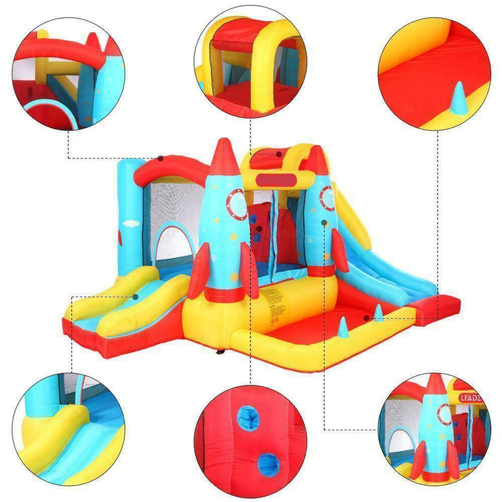 Rocket Bounce House Inflatable Castle Slide with Blower D5420