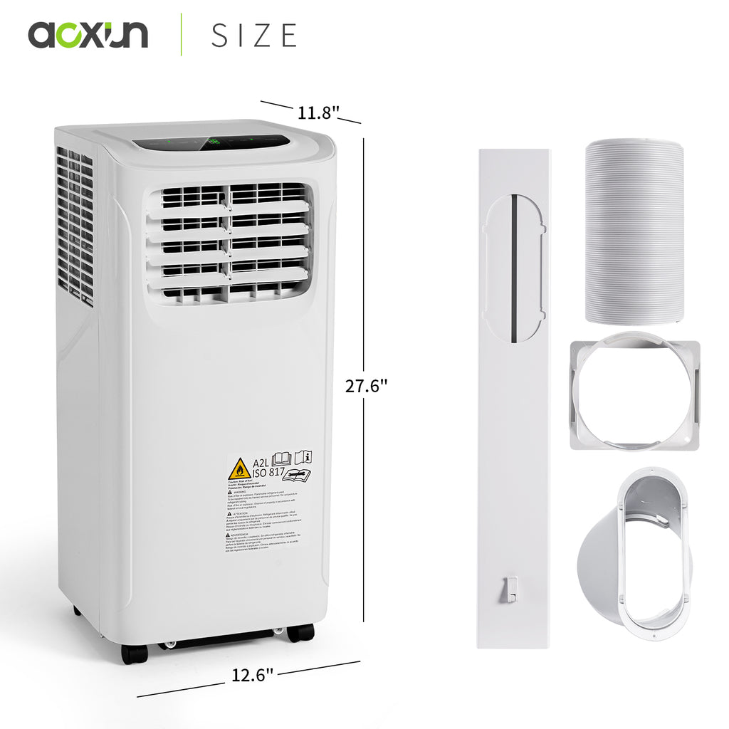White 9700 BTU Portable Air Conditioner with Dehumidifier Function and Fan Mode with Window Kit E419