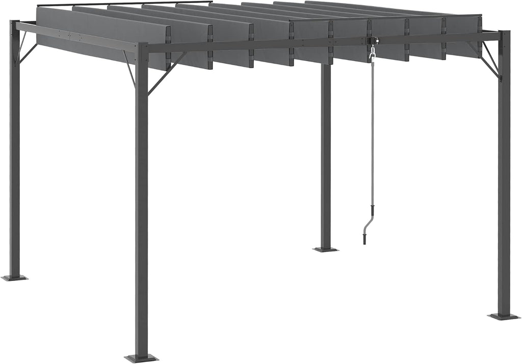 13' x 10' Outdoor Louvered Aluminum Pergola Gazebo with Adjustable Roof N1863