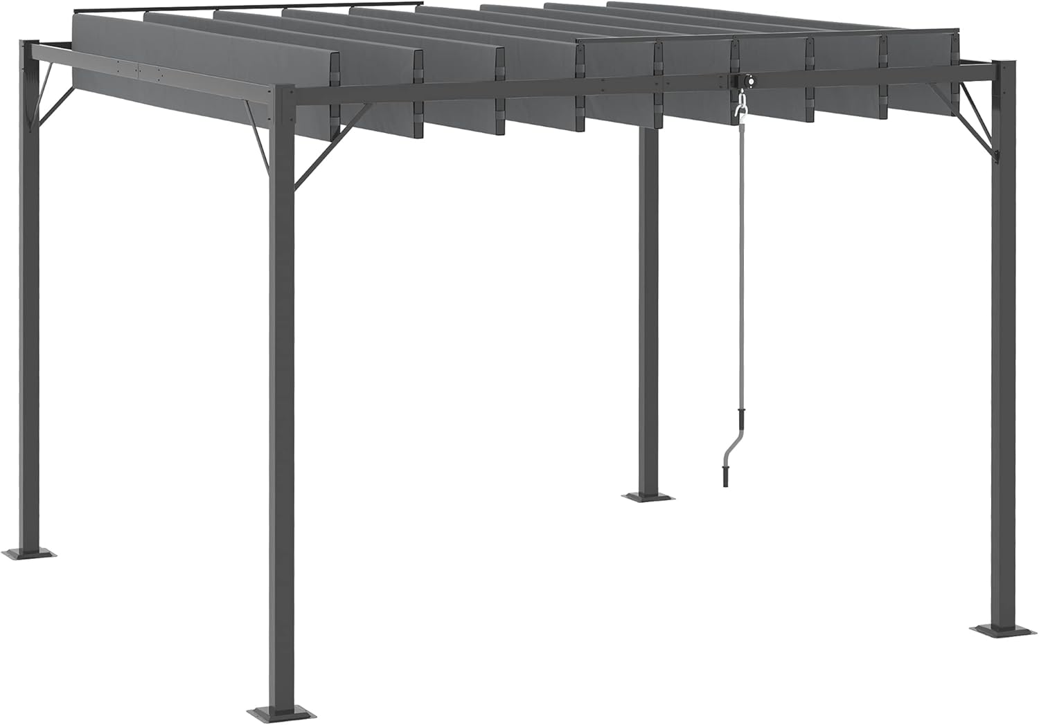 13' x 10' Outdoor Louvered Aluminum Pergola Gazebo with Adjustable Roof N1863