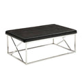 Black Faux Leather Tufted Bench C541
