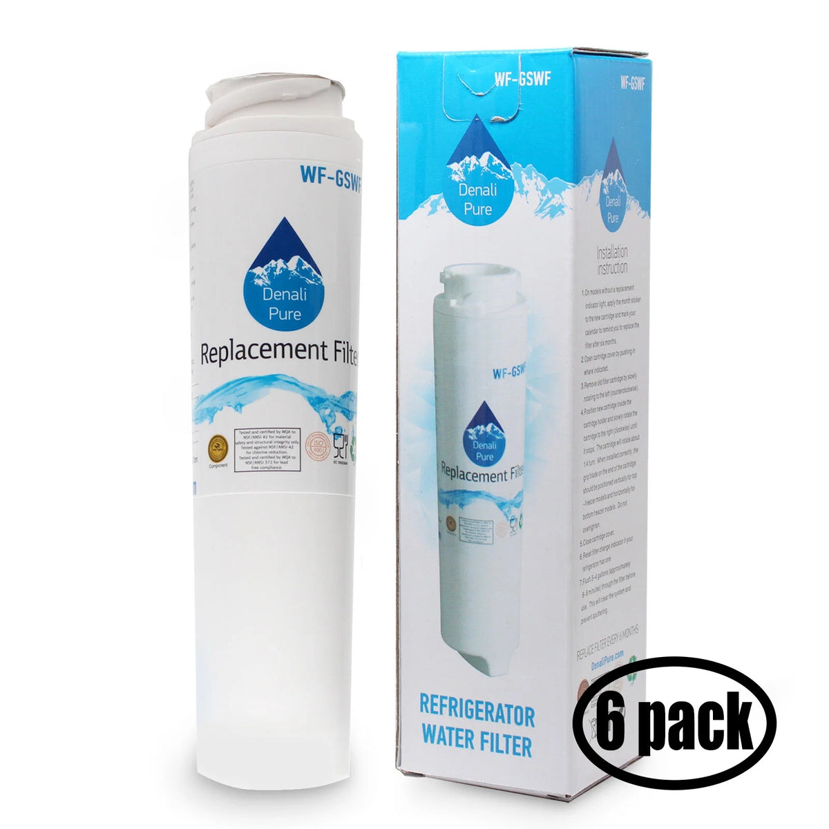 6-Pack Replacement Refrigerator Water Filter I86491