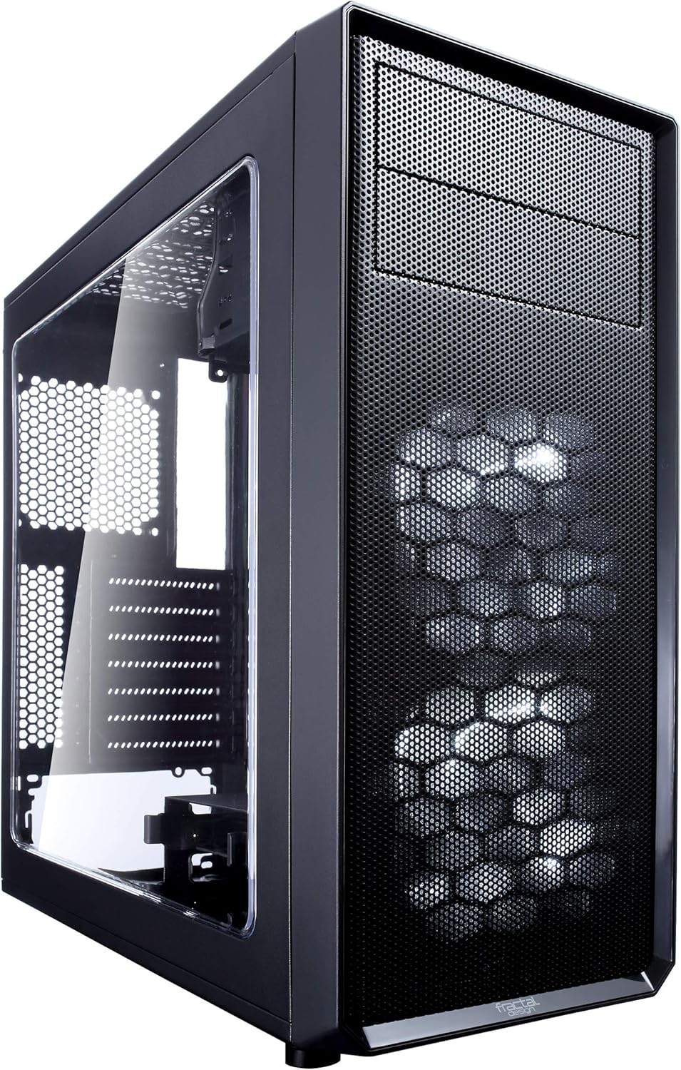 White Mid Tower Computer Case with Window Side Panel V6043