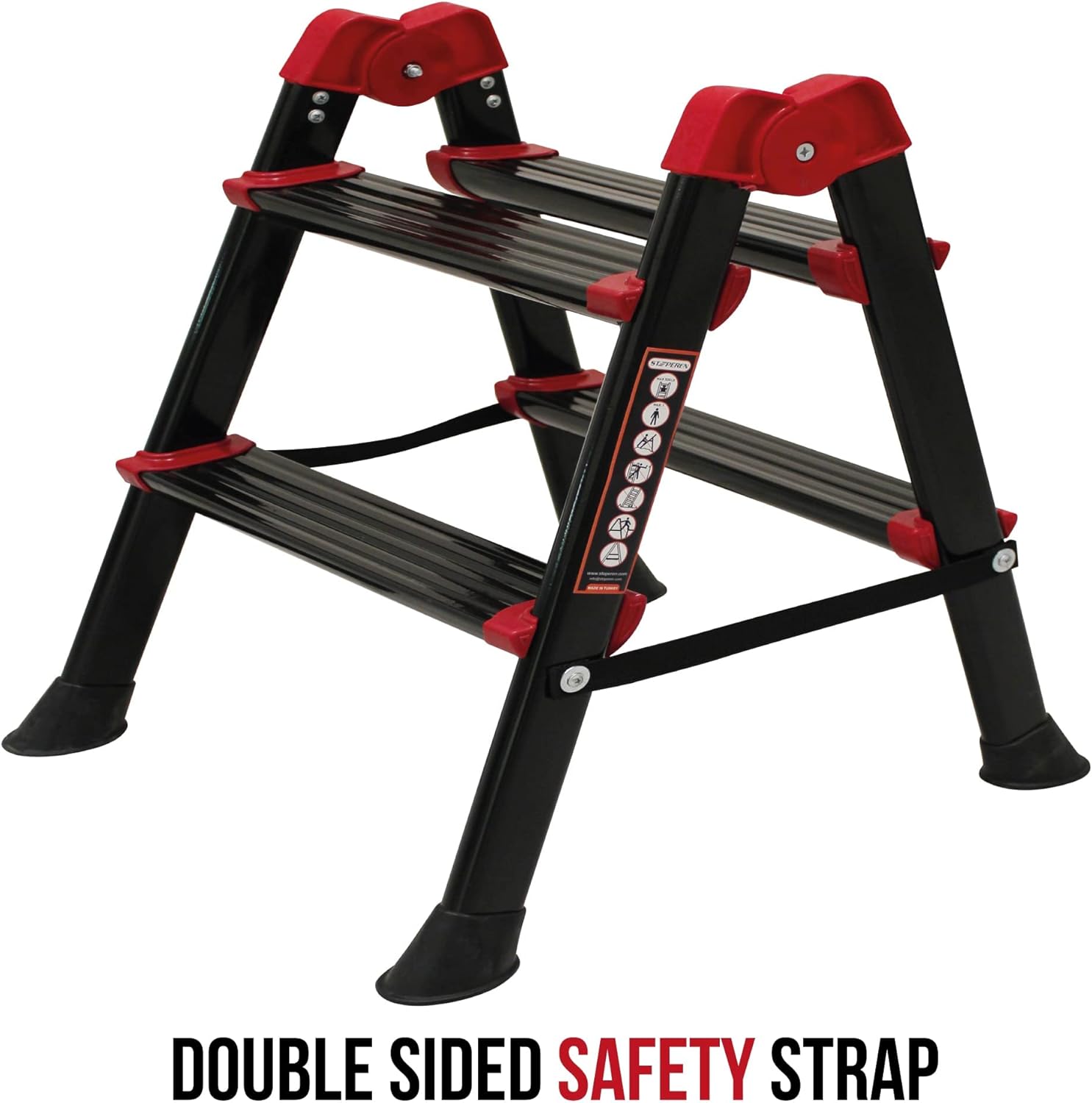 2+2 Step Ladders, Full Metal, Non-Slip Plastic Foot, Loading Capacity 500 LBS, Pack of 2 C804389