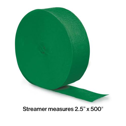 Emerald Green Crepe Streamer, 500 ft (Case of 12) L554846