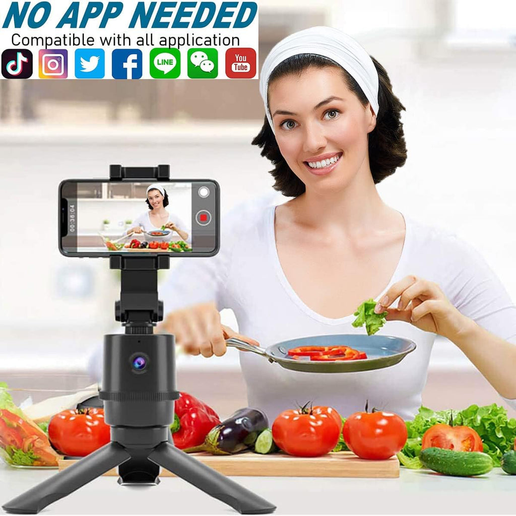 Smart Face Tracking Phone Holder Selfie Stick, Robot Motion Tracking Camera Tripod Stand Webcam, Build-in Battery Pack of 2 D2051