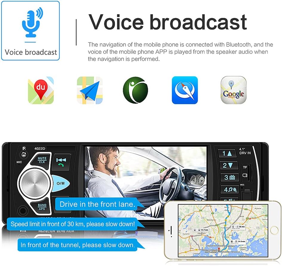 4.1 '' HD Screen Single Din Car Stereo with Bluetooth FM Radio Receiver A703