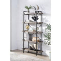 Gray Oak u0026 Black Finish Bookshelf F15794