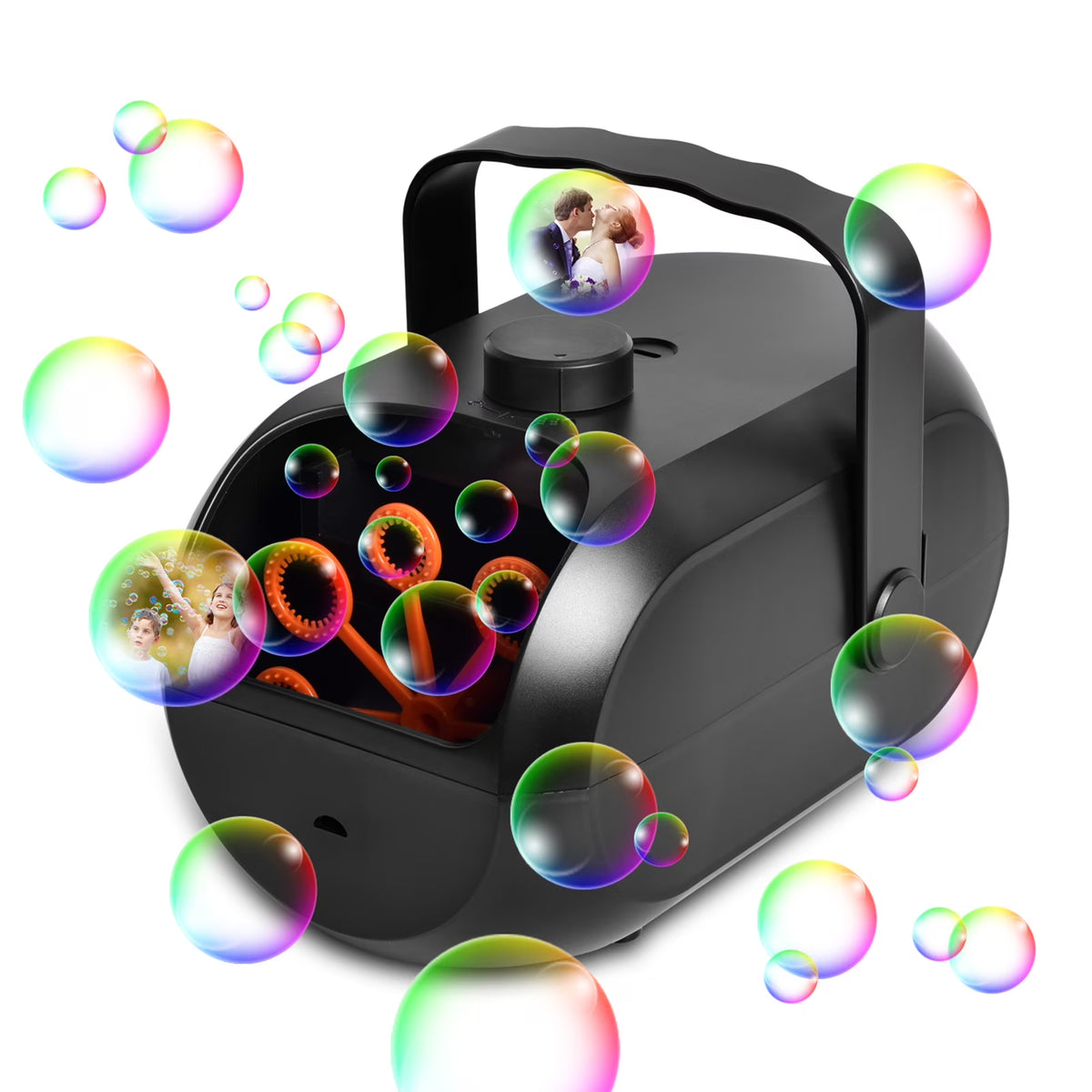 Portable Automatic Bubble Maker with 6 Bubble Wands Y30815