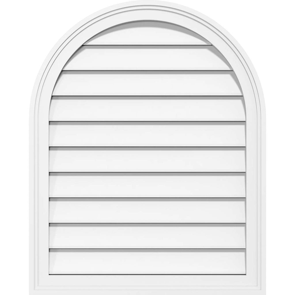 Round Top Surface Mount PVC Gable Vent with Brickmoul O7550