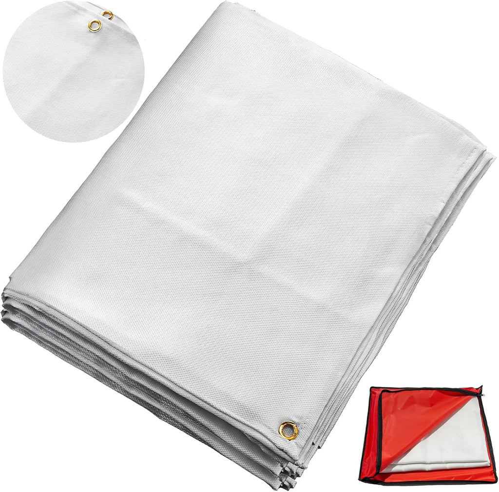 6 x 10 Ft Black Fiberglass Welding Blanket with Carry Bag U9805