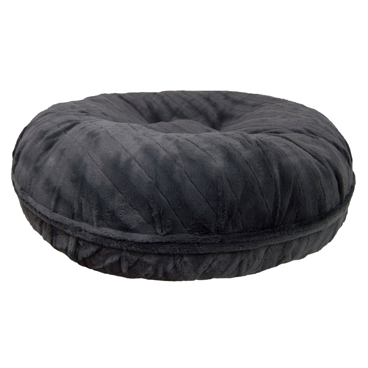 XS Gray Faux Fur Bagel Pet Bed W4719