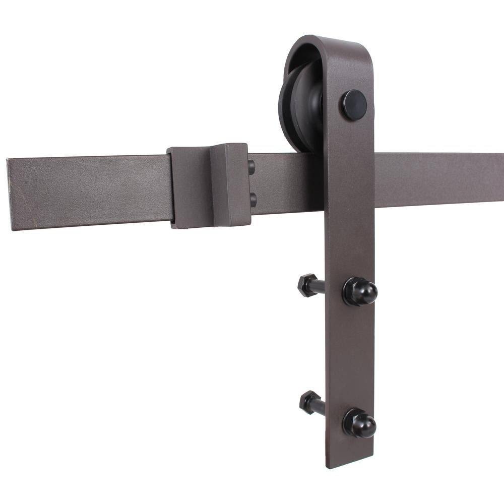 Jungle Green Stained Wood Interior Sliding Barn Door with Hardware Kit K675