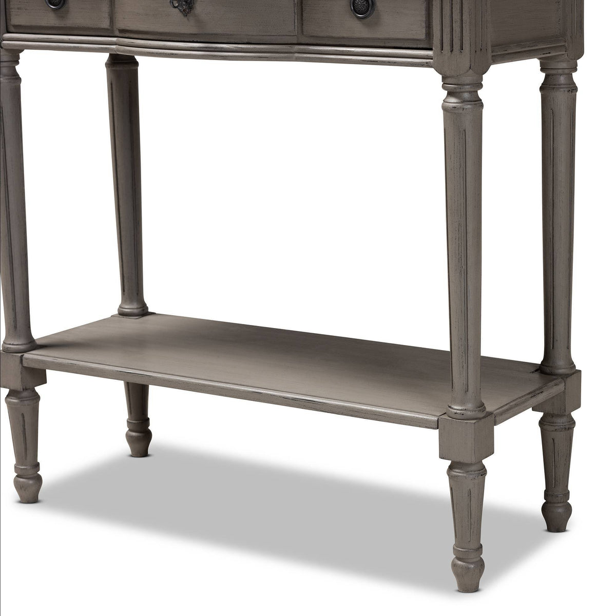 Gray 1-Drawer Wood Console Table Y676