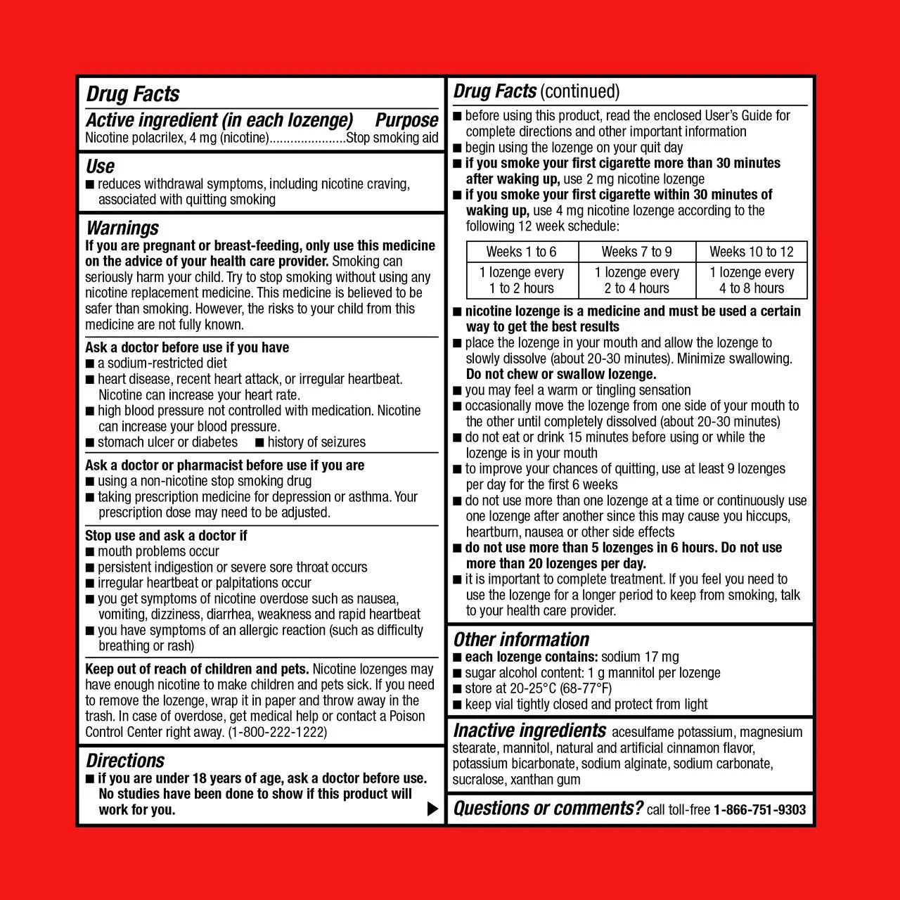 Nicotine Polacrilex Lozenge, 4 mg, Cinnamon Flavor, 108 Count L475731