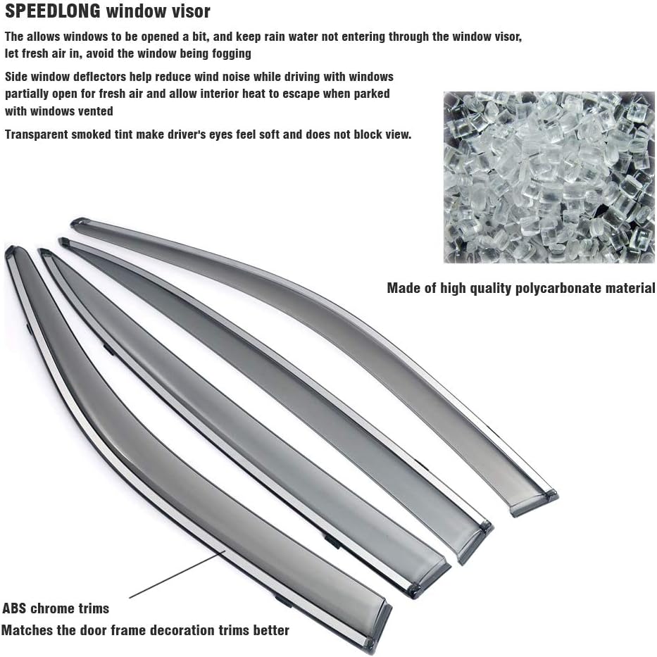 Car Window Visor Vent Shade Deflector Sun/Rain Guards U4139