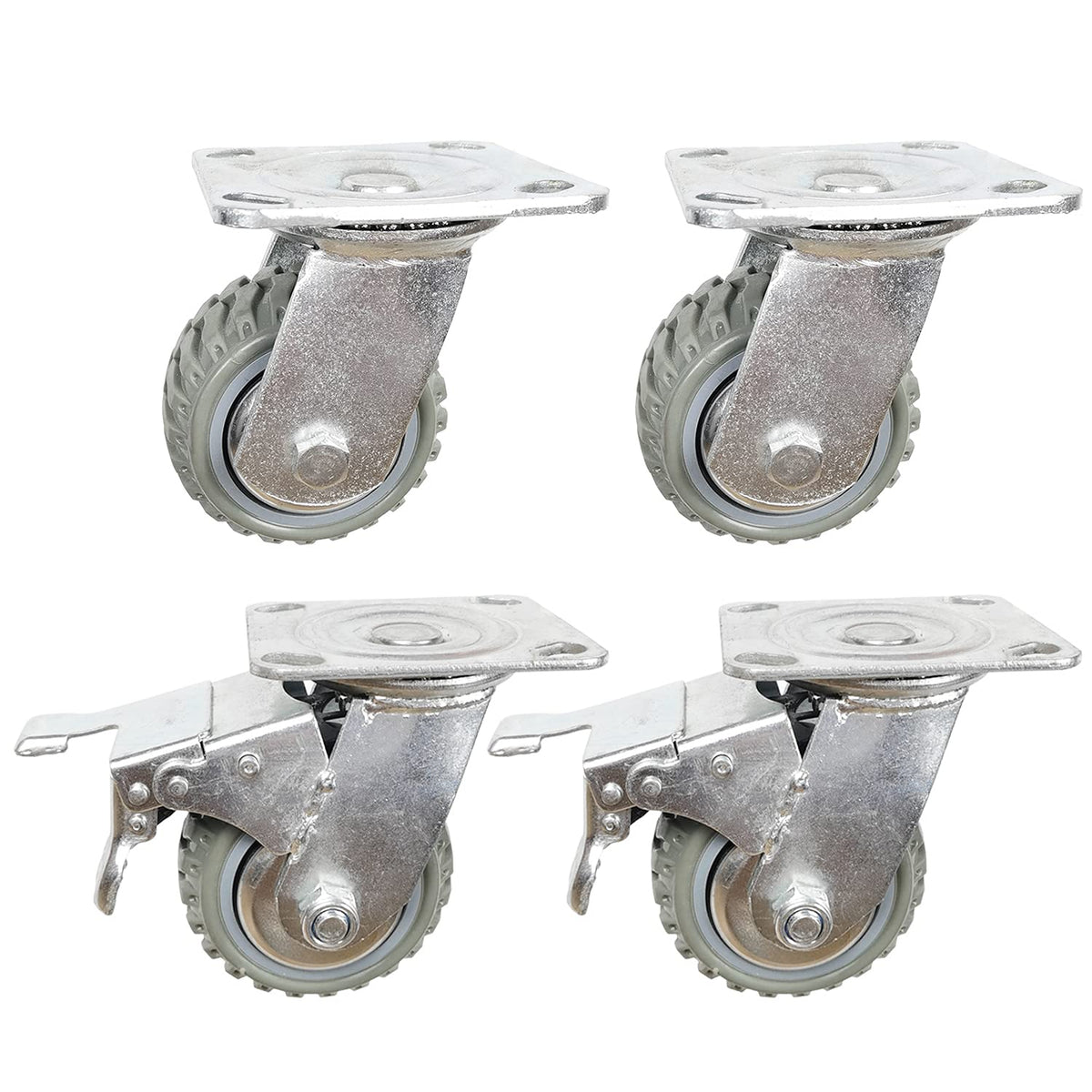 4 Inch Heavy Duty Swivel Casters with Locking Brakes Pack of 2 P5298