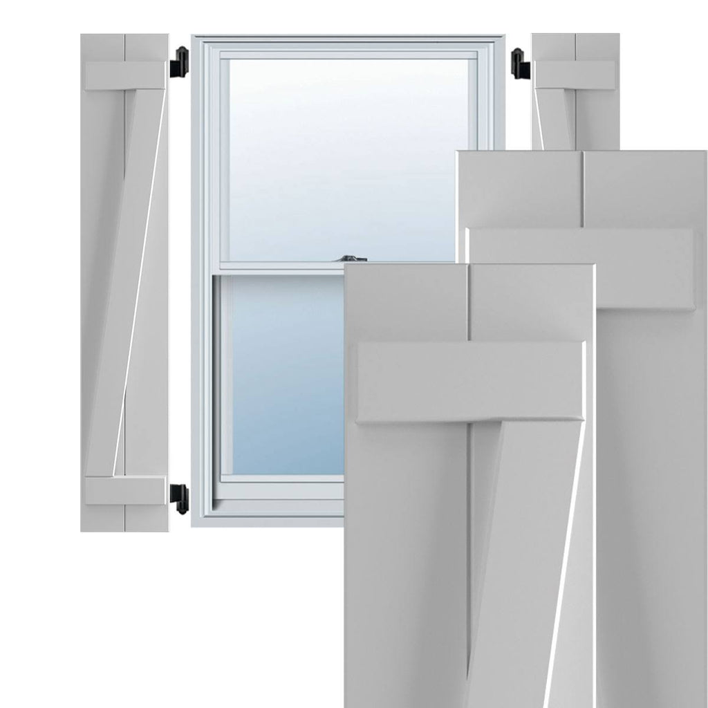 10-3/4x22 x 52x22 PVC Board and Batten Shutters with Z-Bar, Primed M137