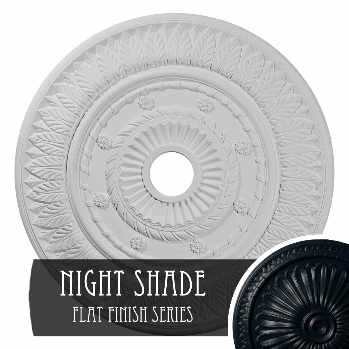 Leaf Ceiling Medallion, Hand-Painted Night Shade P228