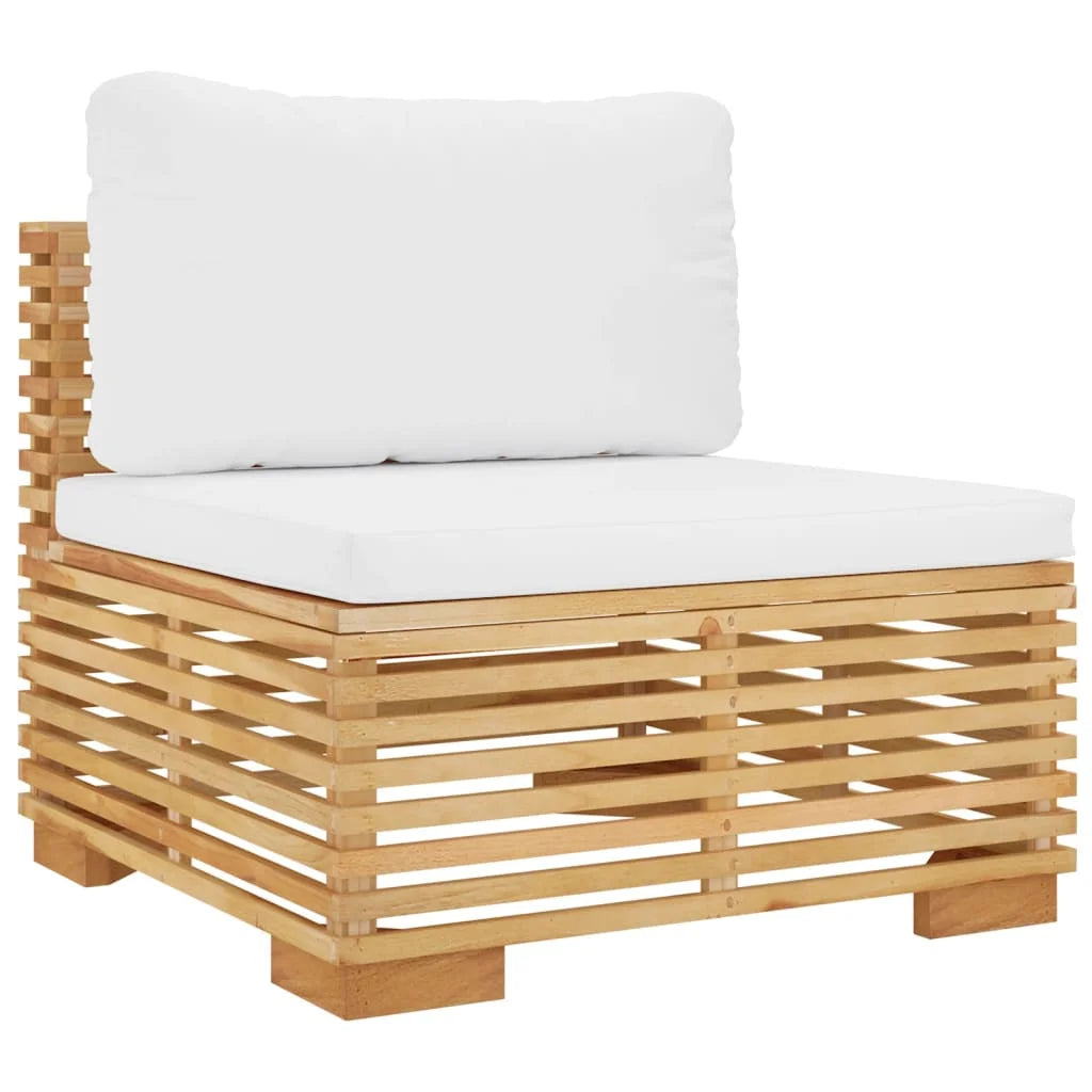 Cream Cushions Solid Wood Teak Patio Sofa K463