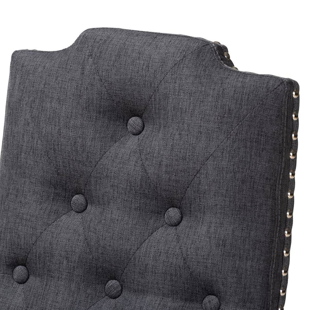 Charcoal Button Tufted Set of 2 Wood Dining Chair L989405